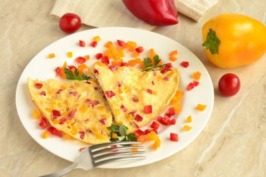 Pepper and Tomato Frittata with Parmesan